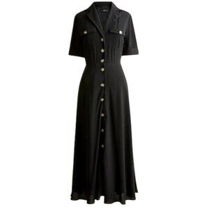 J. Crew Collared camp-pocket shirtdress in black size 6